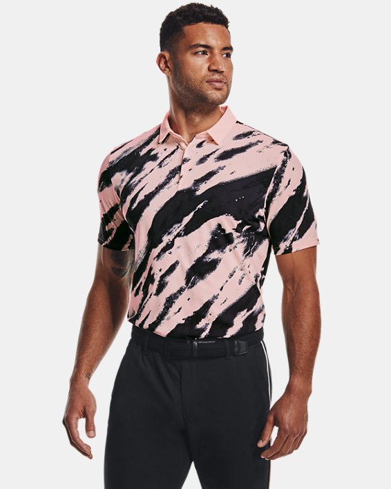 Men's Curry Vanish Printed Polo, Pink, pdpMainDesktop image number 0